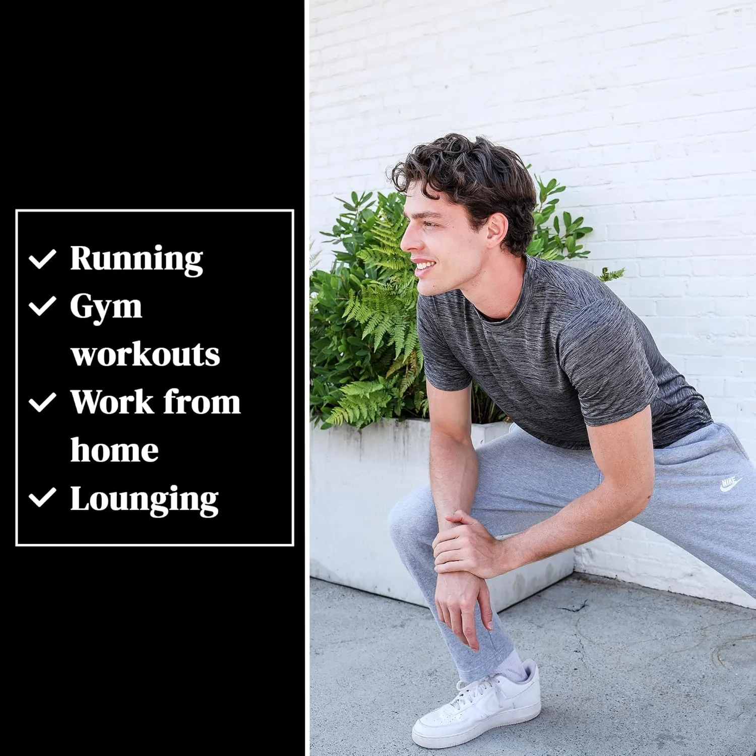 [5 Pack] Mens Workout Short Sleeve Dry Fit T Shirts Quick Dry Active Athletic Crewneck Running Gym Moisture Wicking Tee Tops