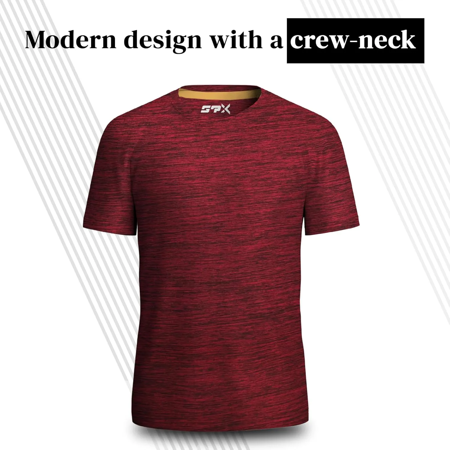 [5 Pack] Mens Workout Short Sleeve Dry Fit T Shirts Quick Dry Active Athletic Crewneck Running Gym Moisture Wicking Tee Tops