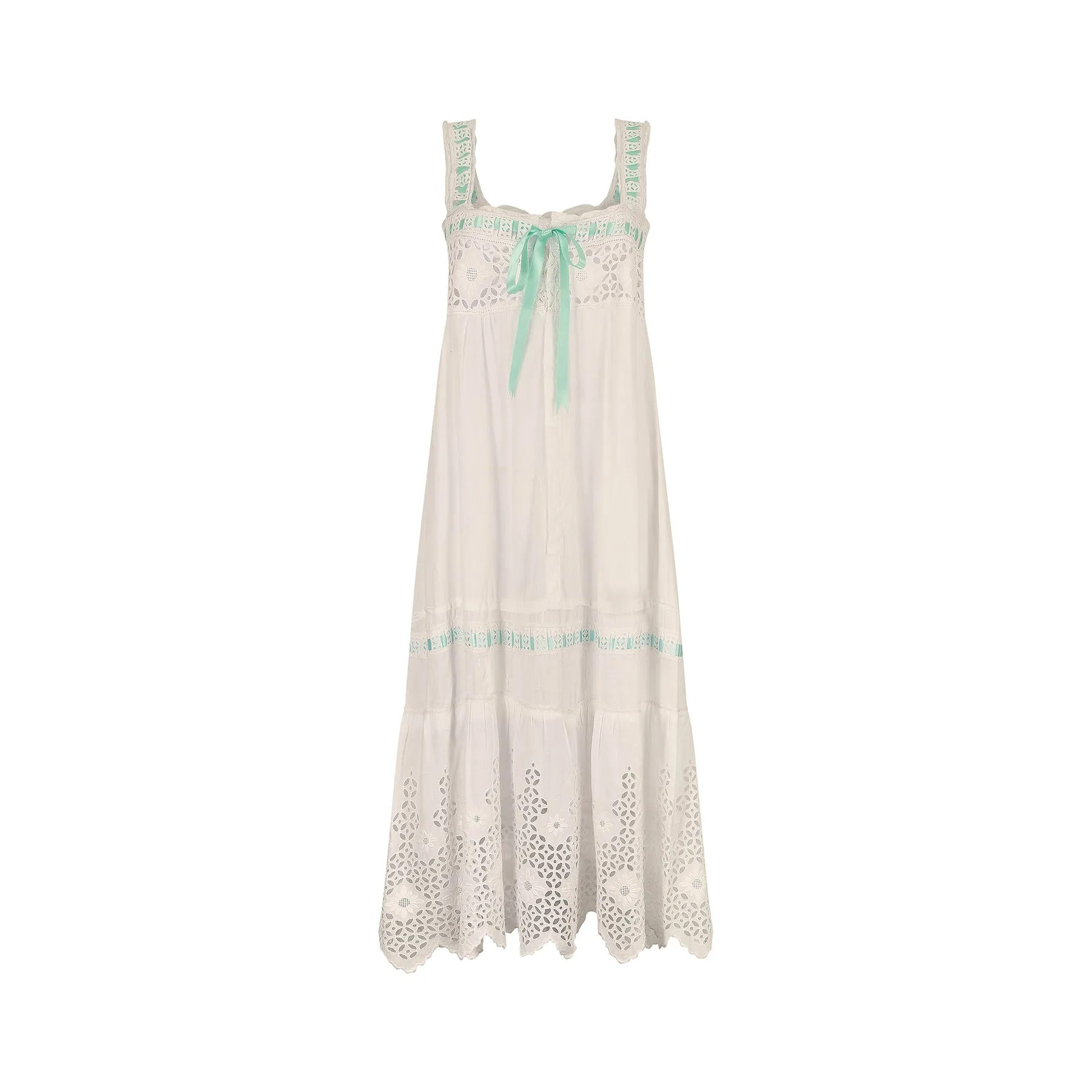 ARCHIVE - 1920s White Cotton Eyelet Slip Dress