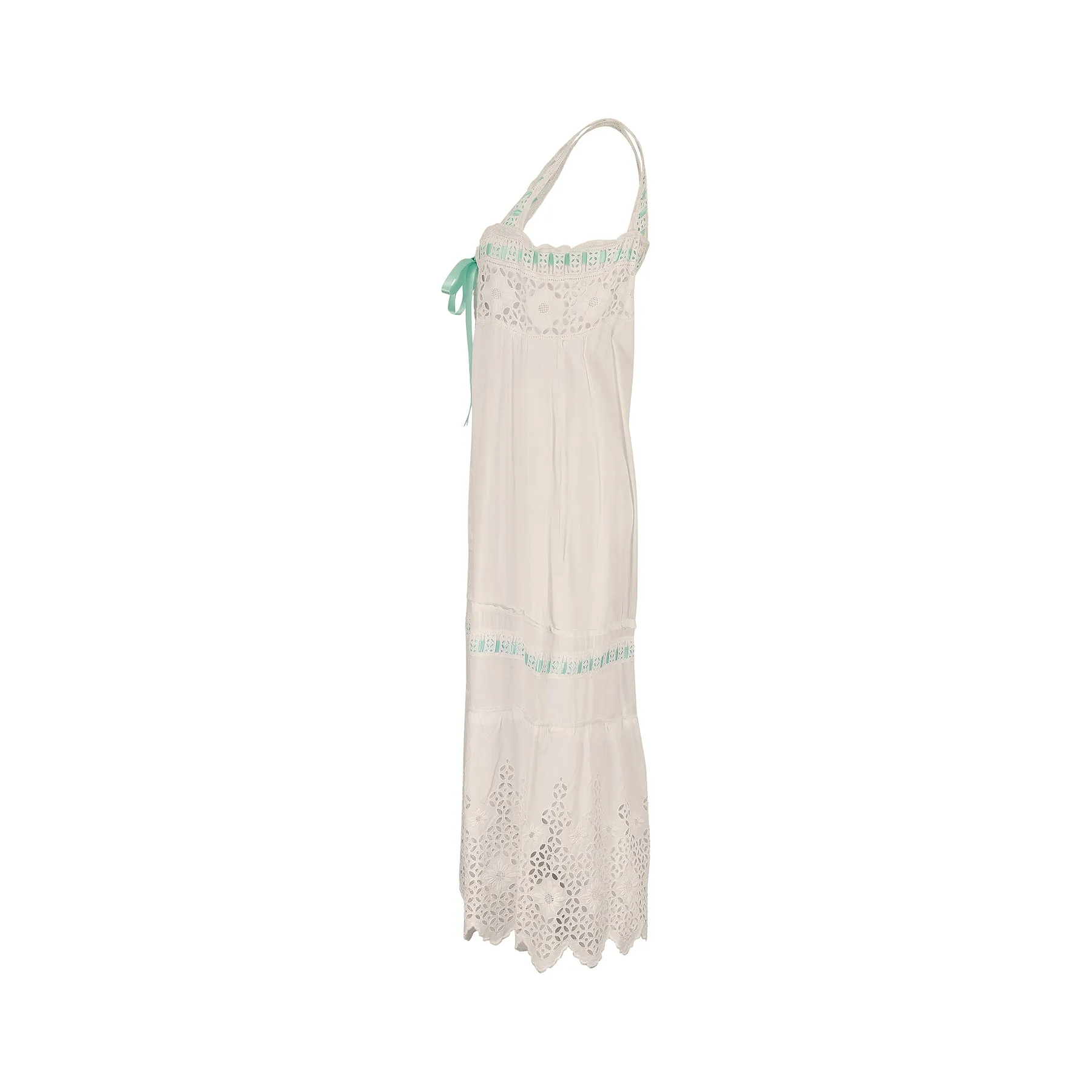 ARCHIVE - 1920s White Cotton Eyelet Slip Dress