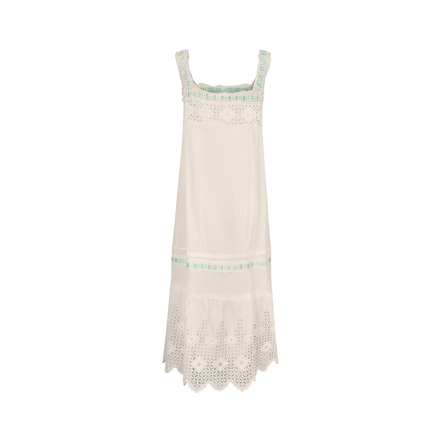 ARCHIVE - 1920s White Cotton Eyelet Slip Dress