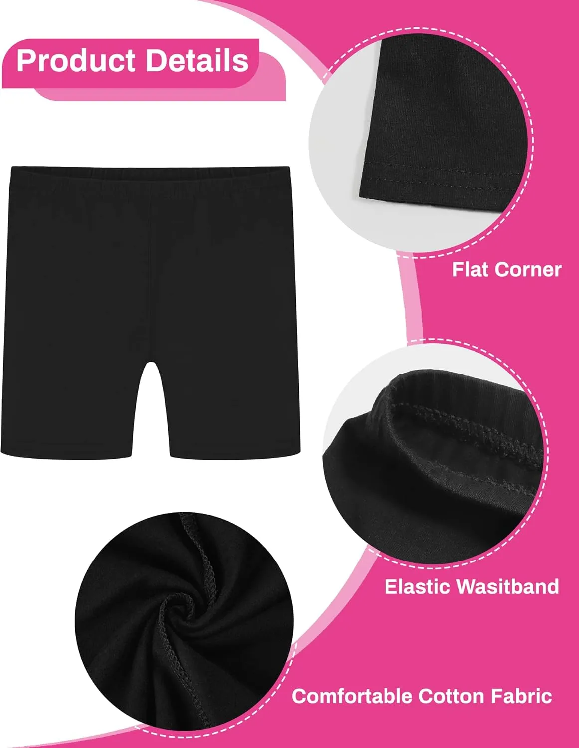 Auranso Girls Bike Shorts Cartwheel Breathable and Safety Biker Under Dress Dance Shorts Kids Clothes