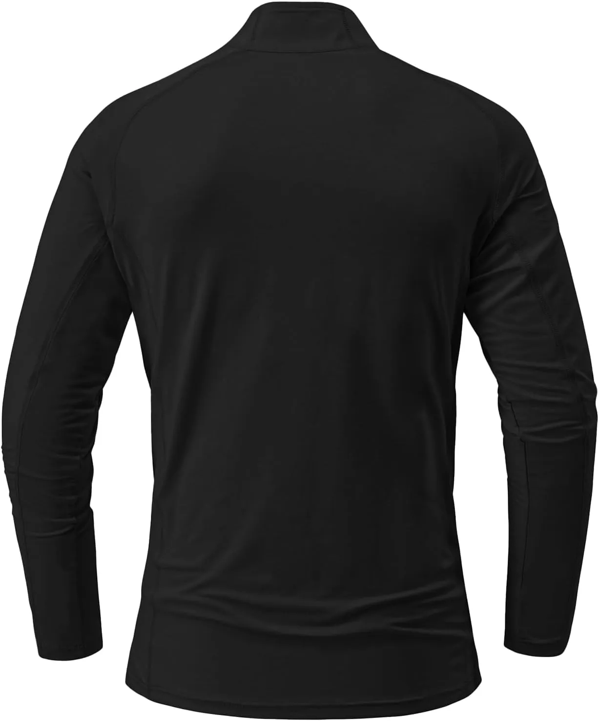BGOWATU Men's Quarter Zip Pullover Long Sleeve Polo Shirts UPF 50 Quick Dry Golf Shirt
