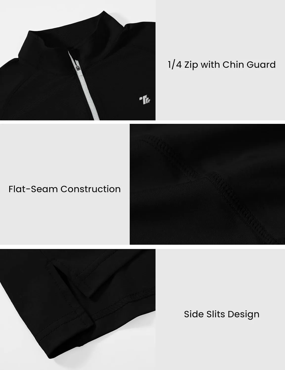 BGOWATU Men's Quarter Zip Pullover Long Sleeve Polo Shirts UPF 50 Quick Dry Golf Shirt
