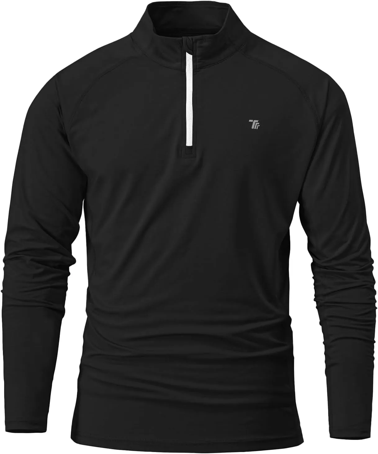 BGOWATU Men's Quarter Zip Pullover Long Sleeve Polo Shirts UPF 50 Quick Dry Golf Shirt