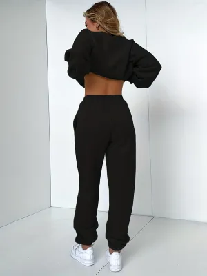 Black Half-Zip Tracksuit