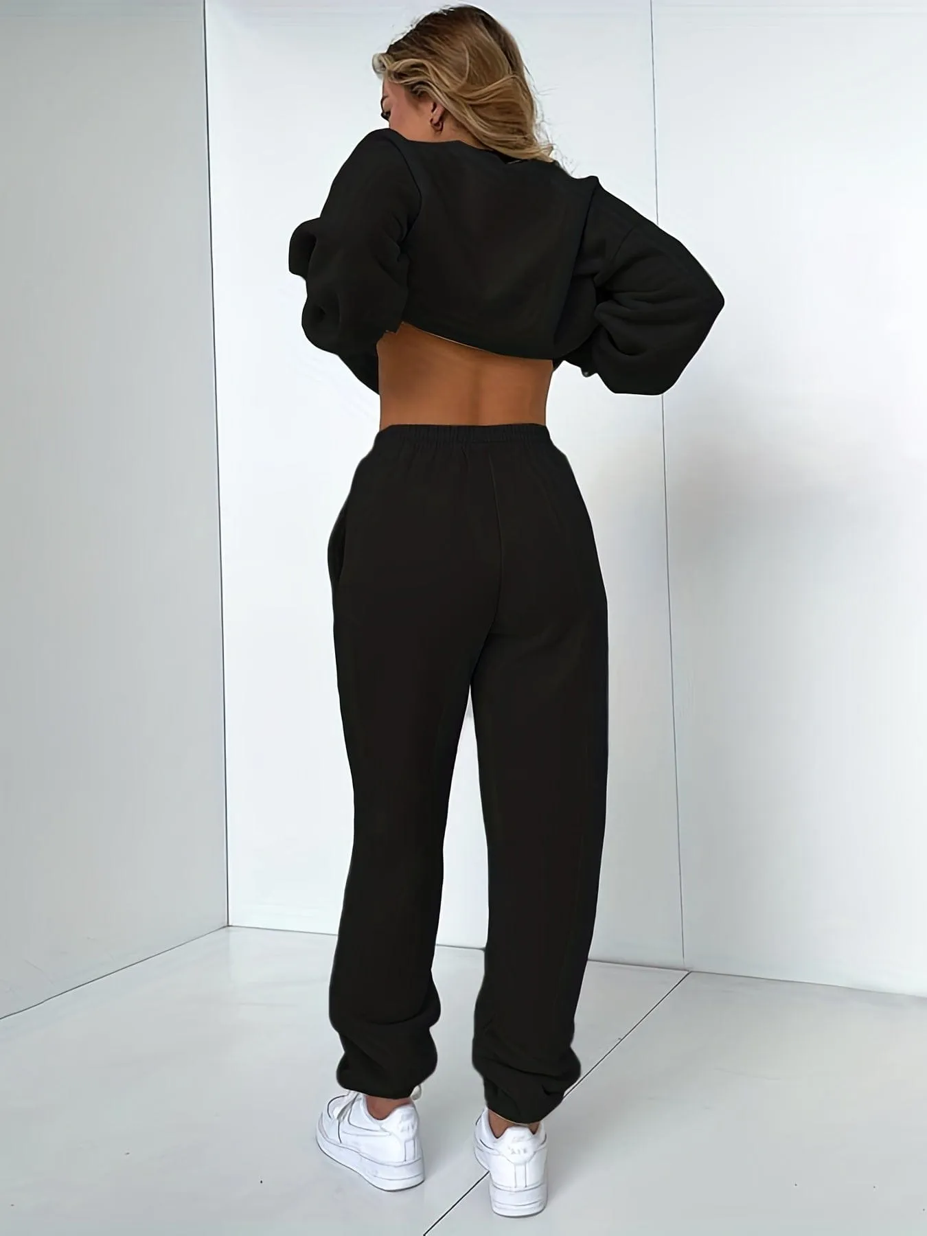 Black Half-Zip Tracksuit