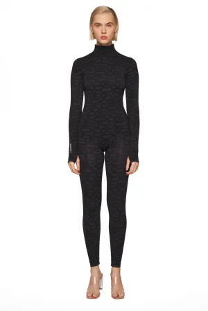 Black Turtleneck Long Sleeve Full Seamless ECO Bodysuit