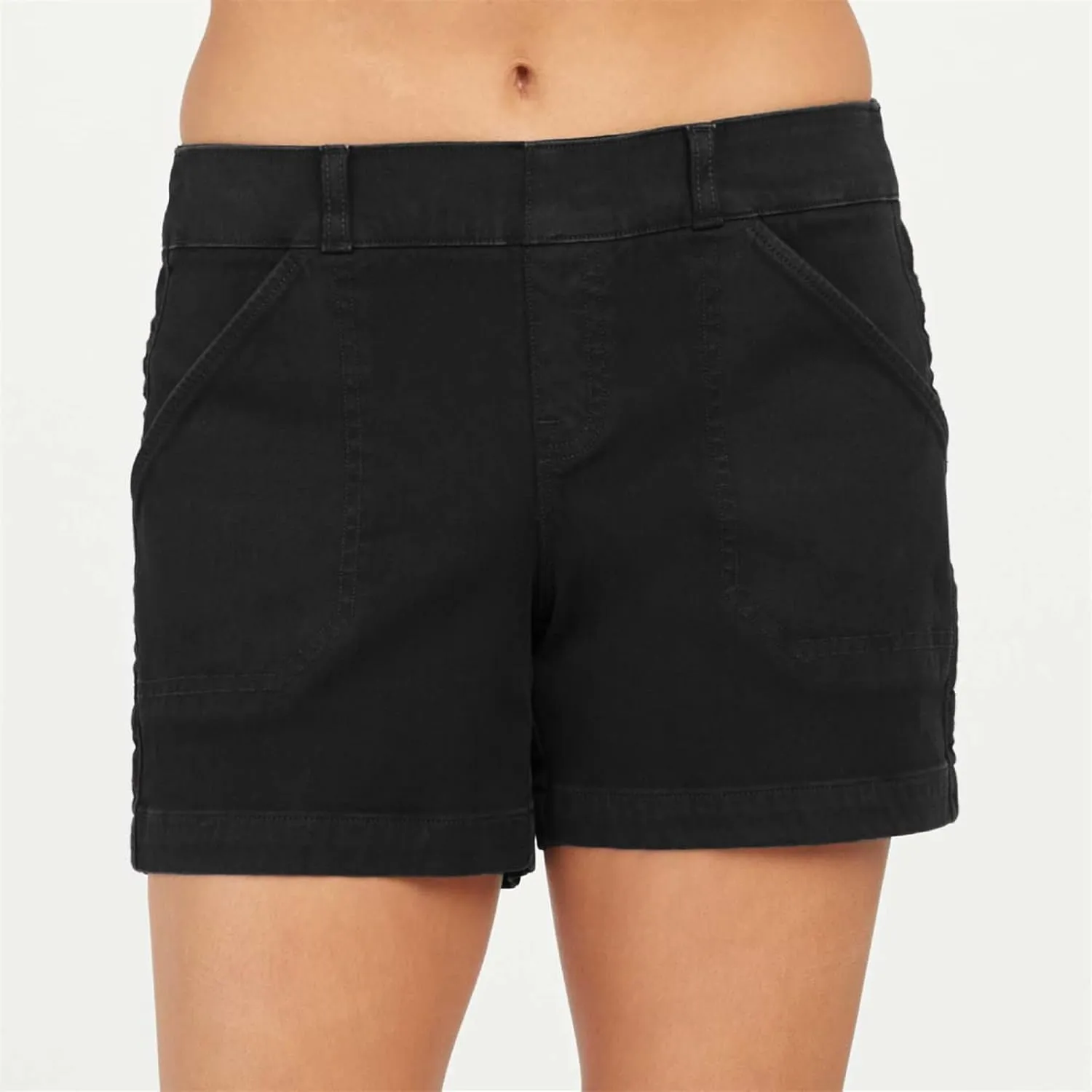 Comfy Stretch Twill Shorts for Women Casual Summer Chino Short Pant Elastic Waist Pull on Denim Jean Shorts Plus Size