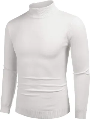 COOFANDY Men's Slim Fit Mock Turtleneck Pullover Sweater Casual Basic Knitted Thermal Sweaters