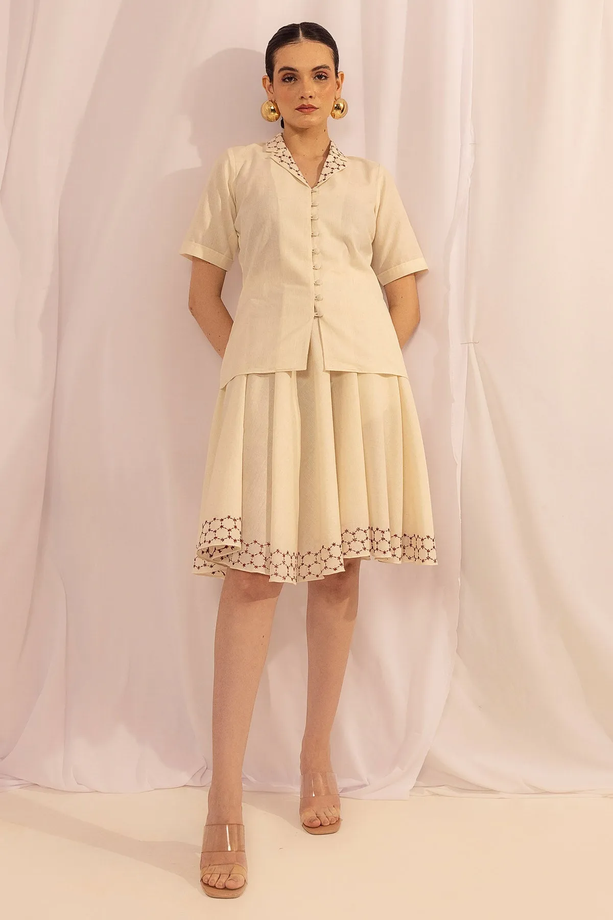 Cotton Kantha Stitched Shirt