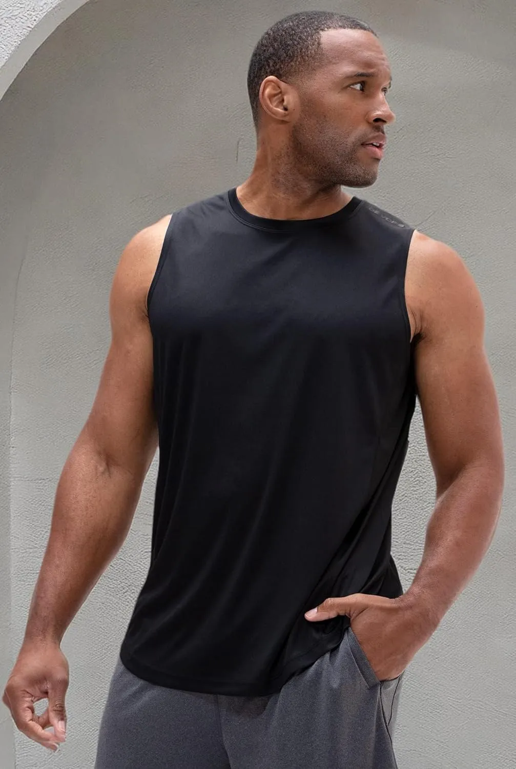 DEVOPS Men's Relaxed-Fit Workout Loungewear Gym Tank Top Sleeveless