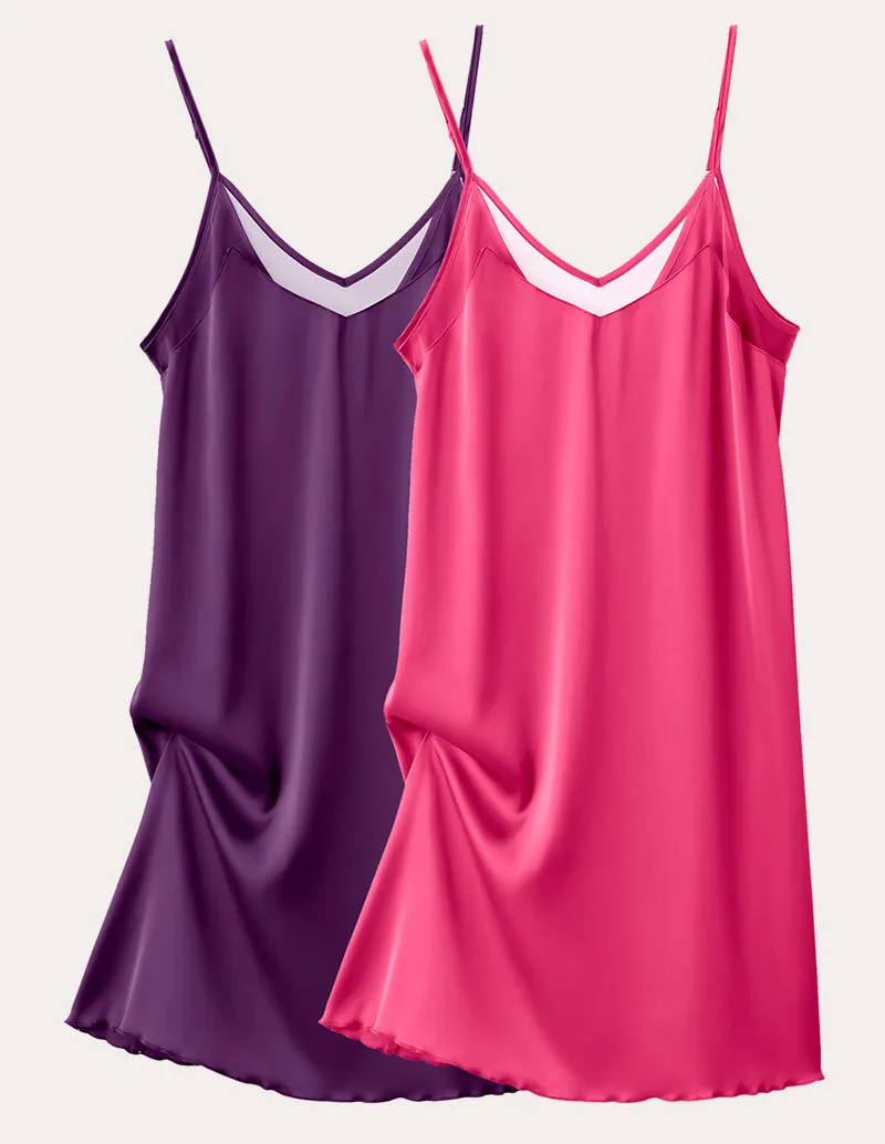 Ekouaer 2 Pack Satin Chemise (US Only)