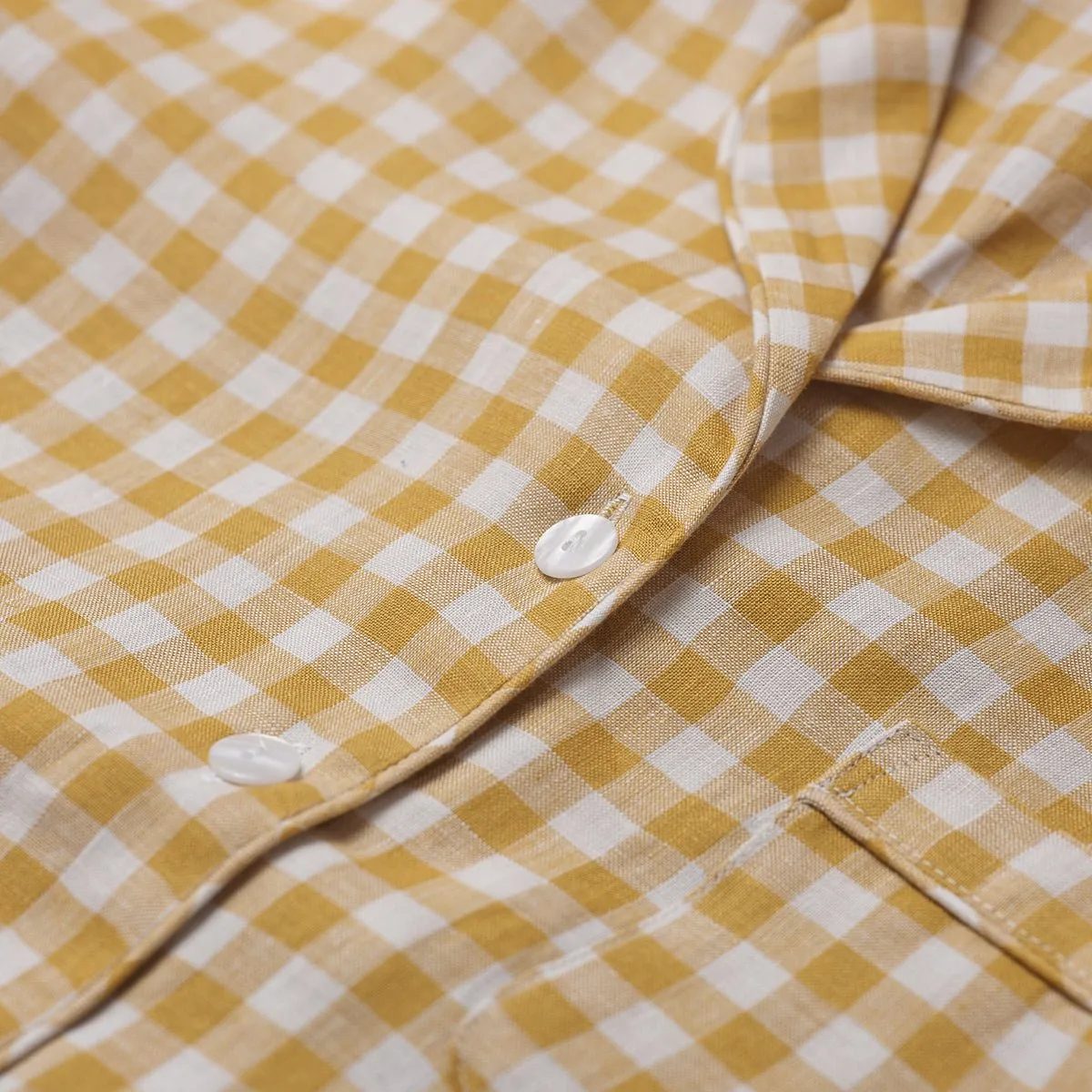 Gingham Pyjama Shorts Set, Honey