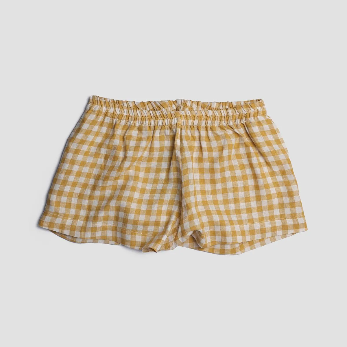 Gingham Pyjama Shorts Set, Honey
