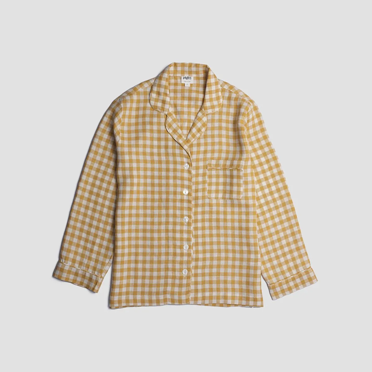 Gingham Pyjama Shorts Set, Honey