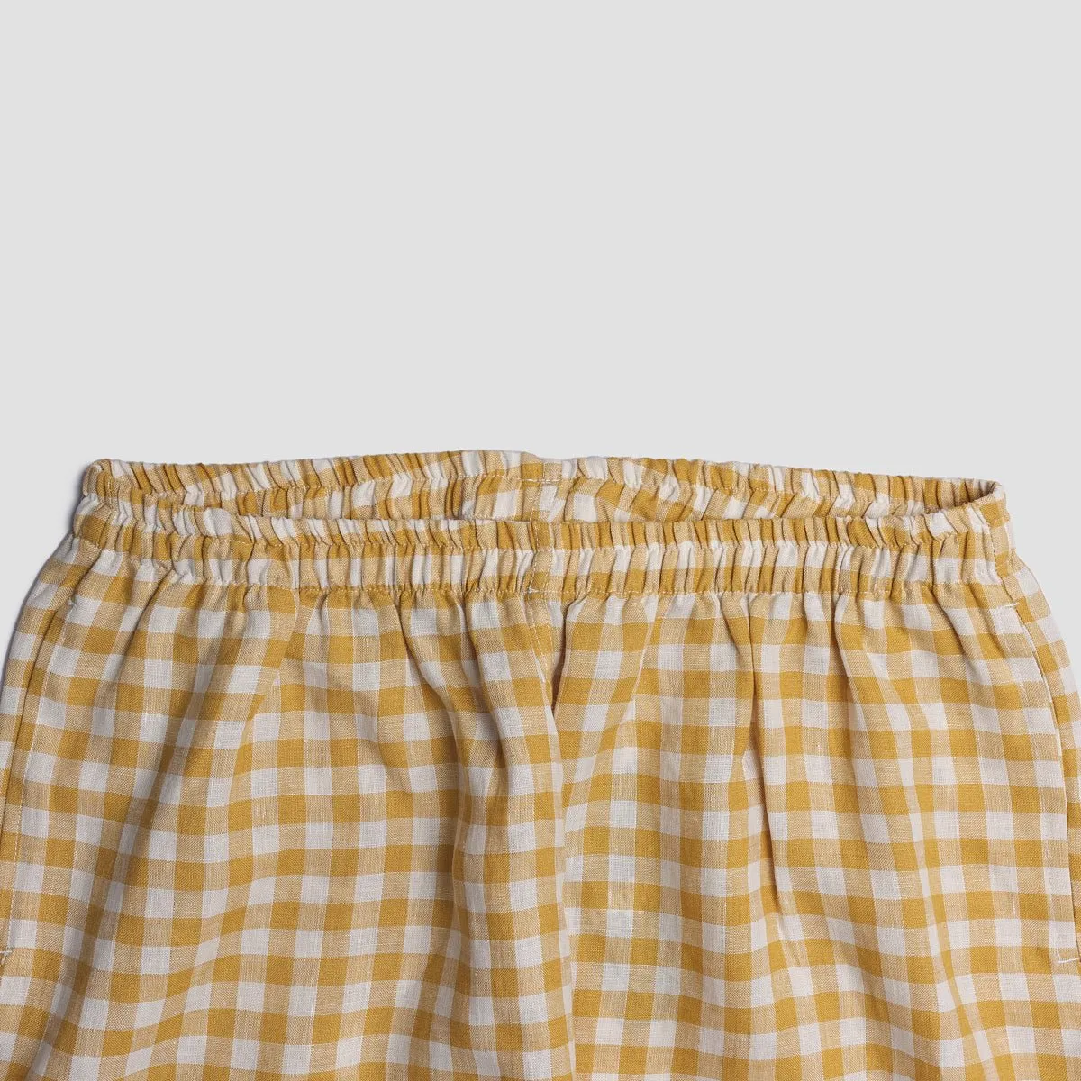 Gingham Pyjama Shorts Set, Honey