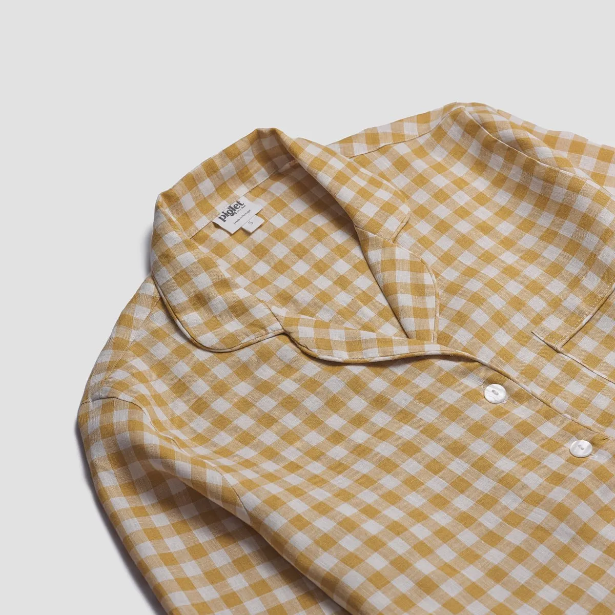 Gingham Pyjama Shorts Set, Honey