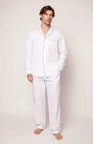 Golden Hour Comfort | White Loungewear Set with Green Details | 100% Cotton