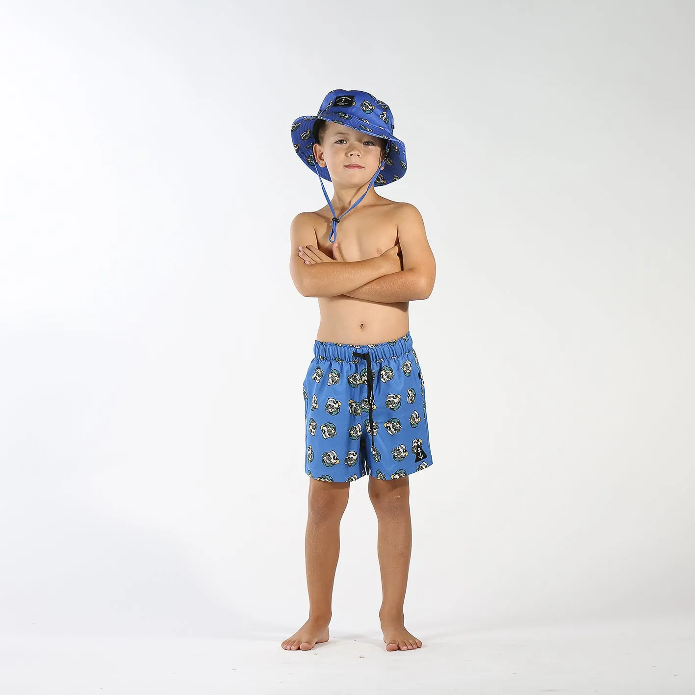 Hello Stranger Skulls Board Shorts - Blue