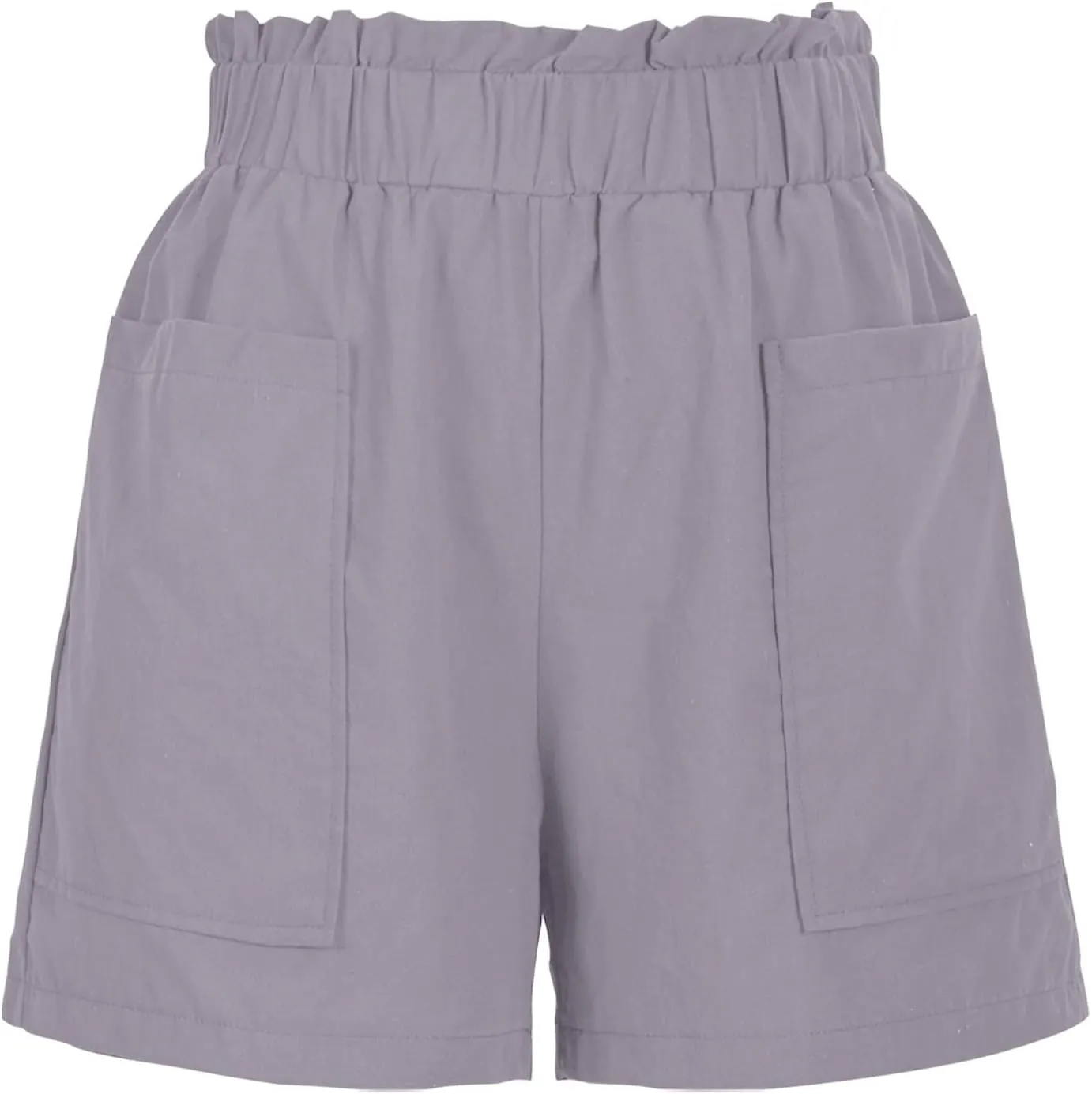 HGps8w Cotton Linen Shorts for Women 2025 Comfy Paperbag Elastic Waist Casual Summer Lightweight Short Pants with Pockets