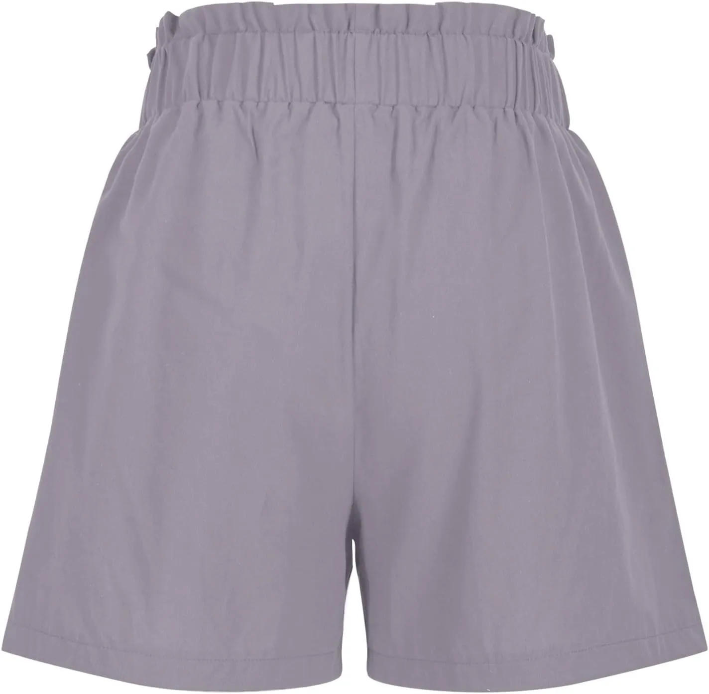 HGps8w Cotton Linen Shorts for Women 2025 Comfy Paperbag Elastic Waist Casual Summer Lightweight Short Pants with Pockets
