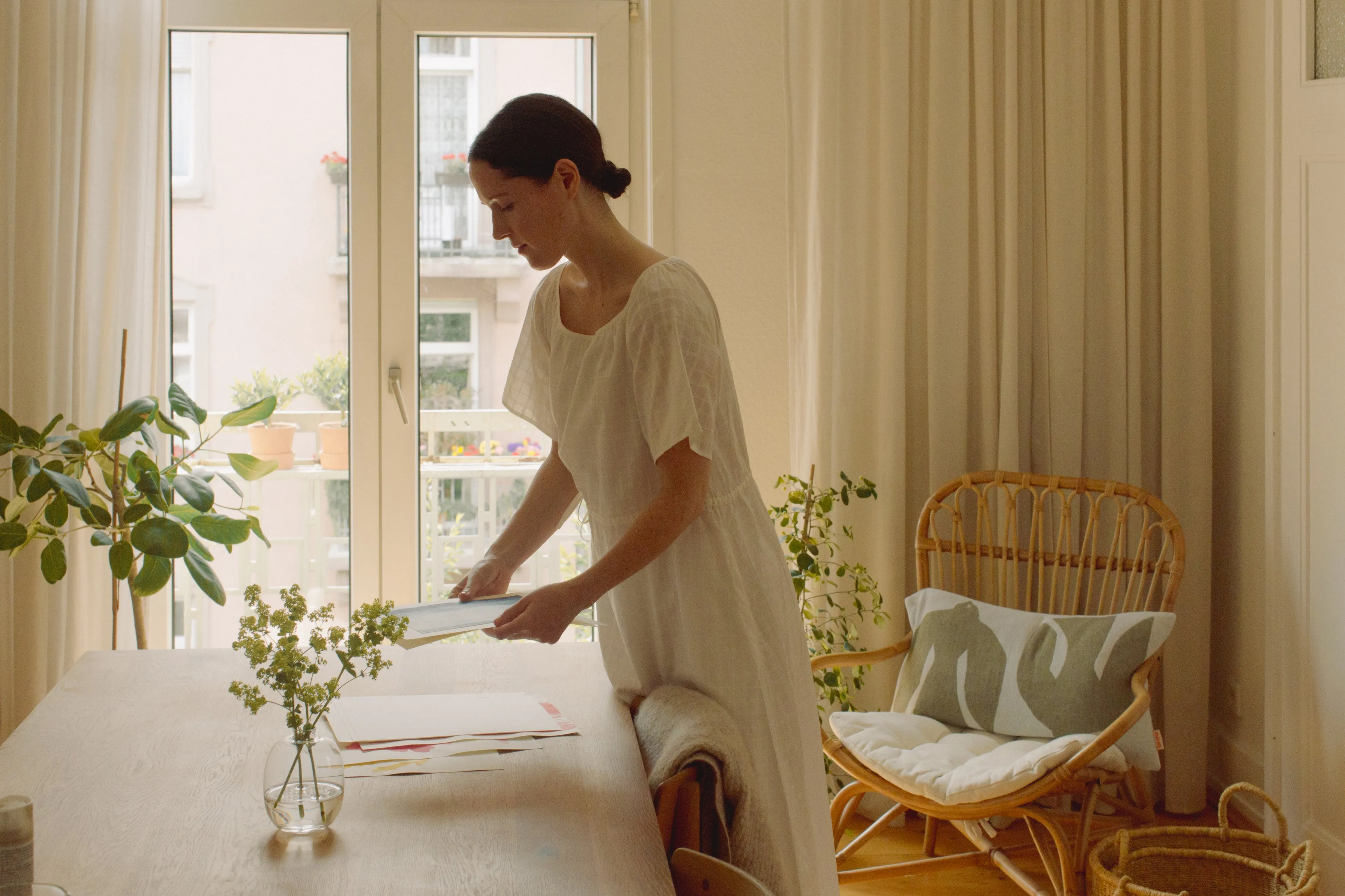 House Dress -- Embroidered Organic Cotton