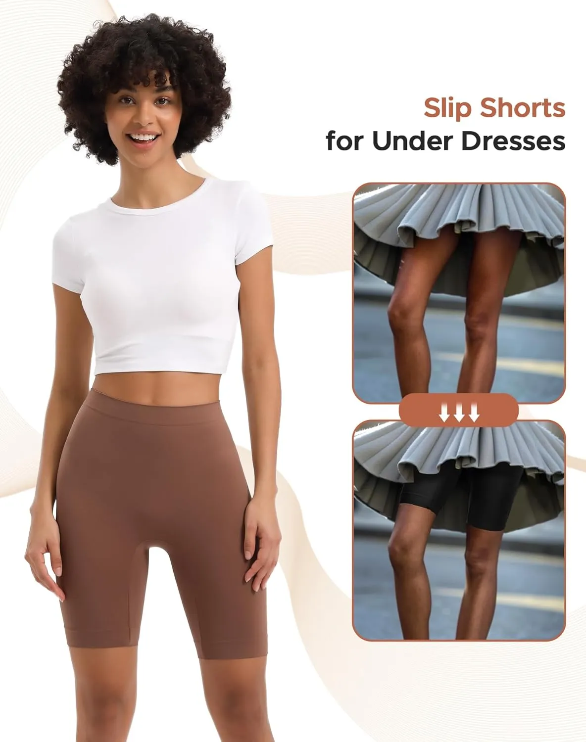 INNERSY Women's Slip Shorts for Under Dresses High Waisted Summer Shorts 3-Pack