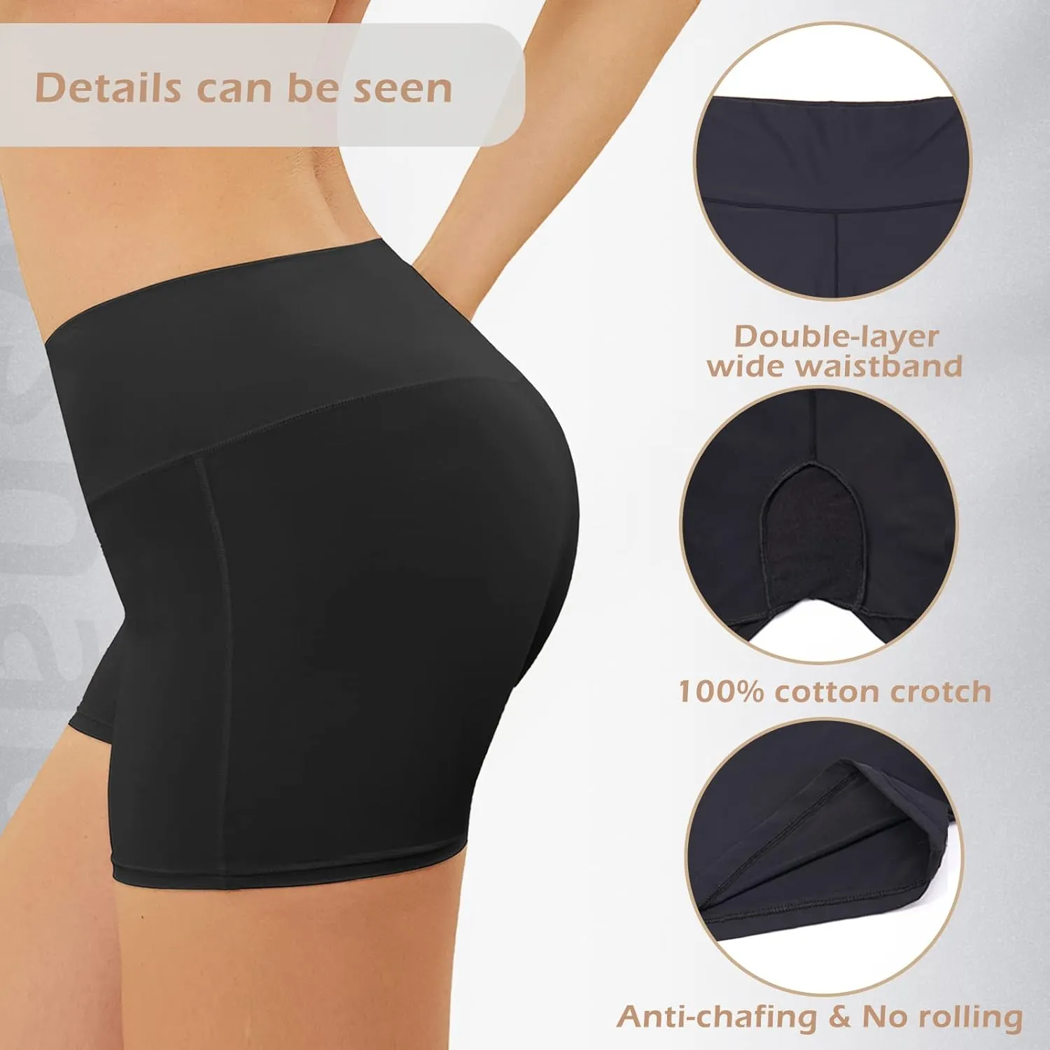 JOYSHAPER Women's Smooth Slip Shorts Under Dresses Comfortable Boyshorts Panties Nylon Spandex Underwear Stretch Shorts