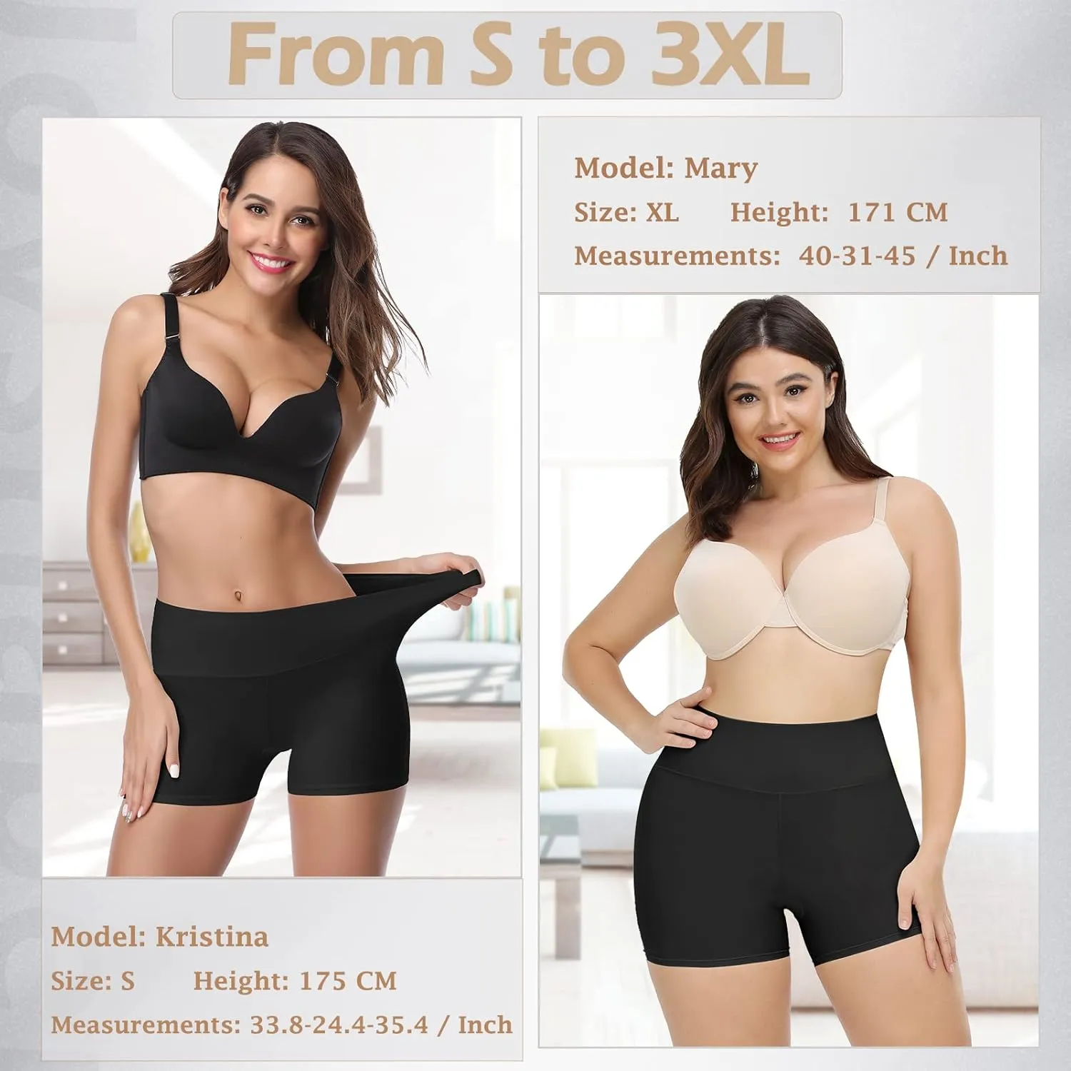 JOYSHAPER Women's Smooth Slip Shorts Under Dresses Comfortable Boyshorts Panties Nylon Spandex Underwear Stretch Shorts