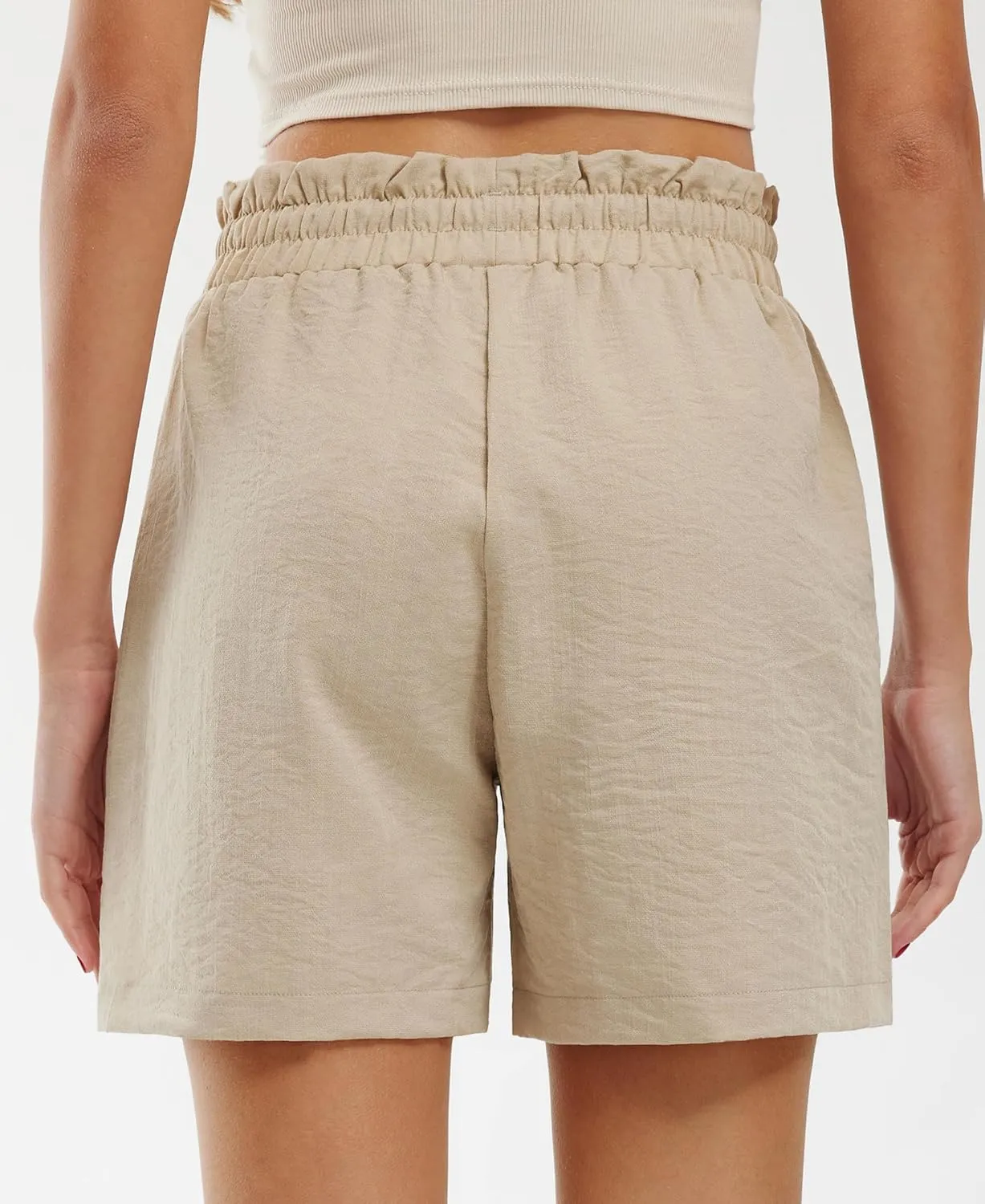 Libin Shorts for Women Linen Shorts High Waisted Lightweight Casual Summer Drawstring Beach Vacation Outfit