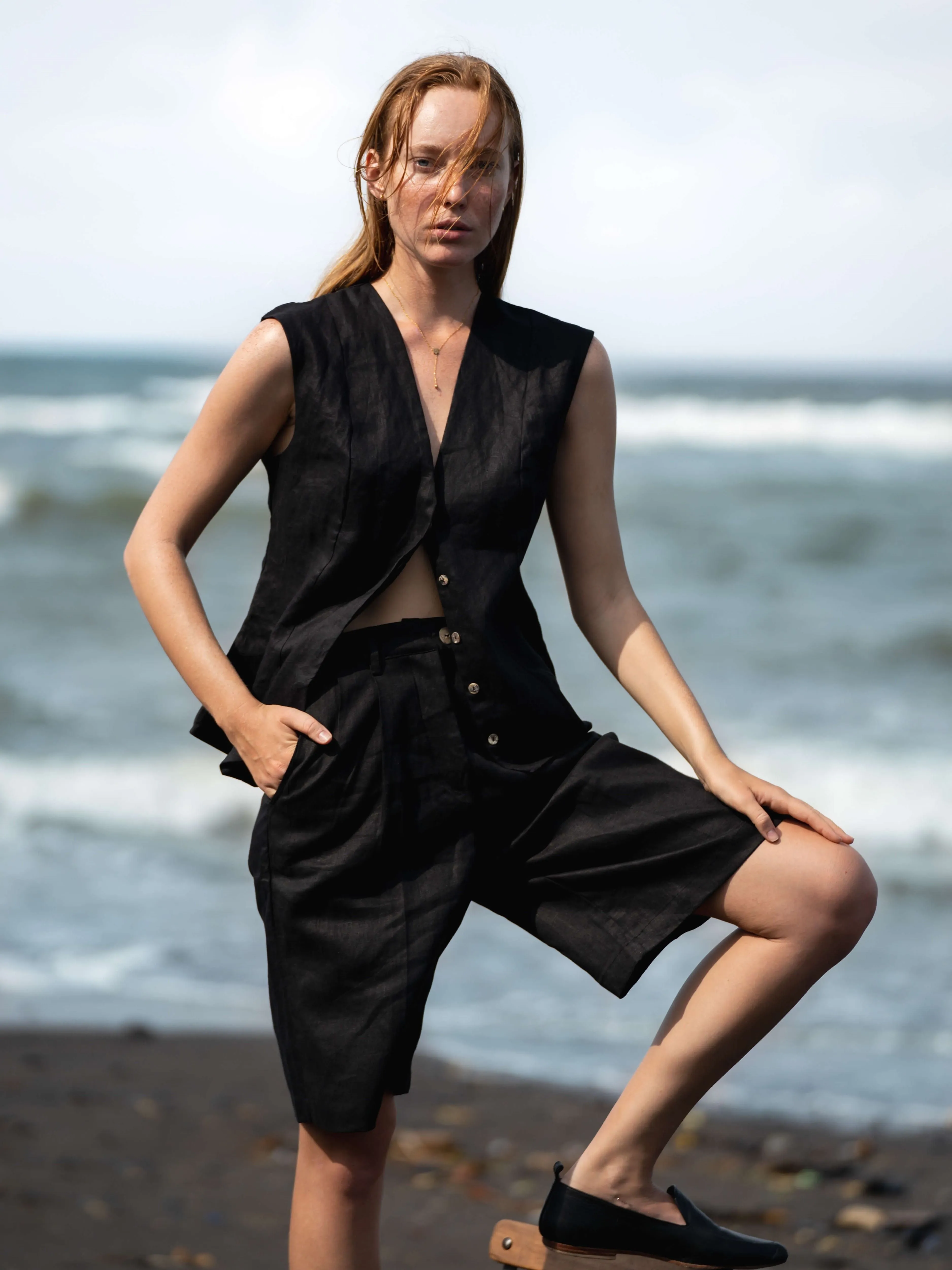 Linen Pleat Shorts