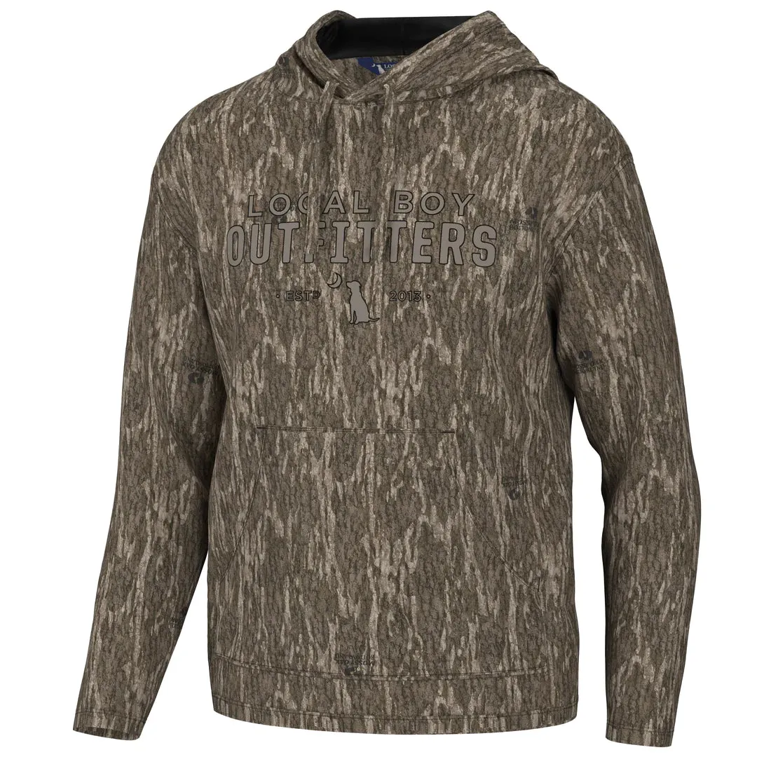 Local Boy: Printed Poly Fleece Hoodie- Bottomland