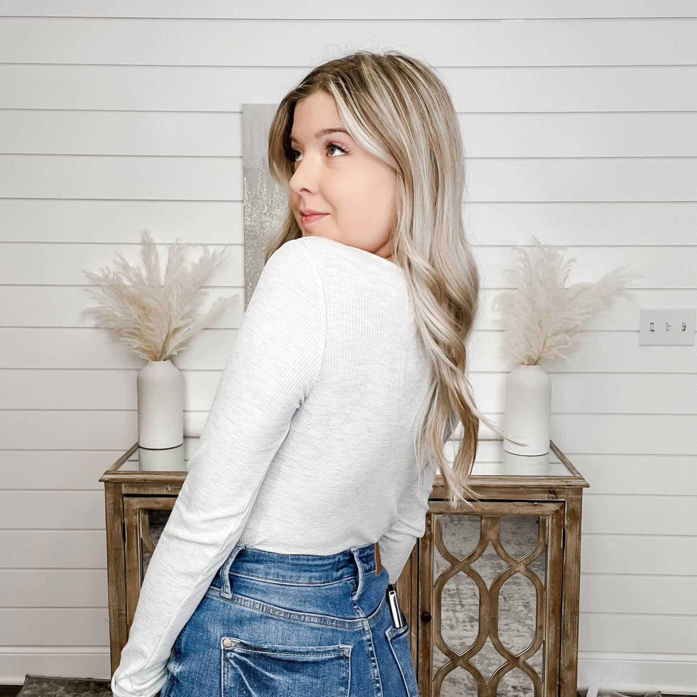 Make Your Move Heathered Knit Long Sleeve Bodysuit