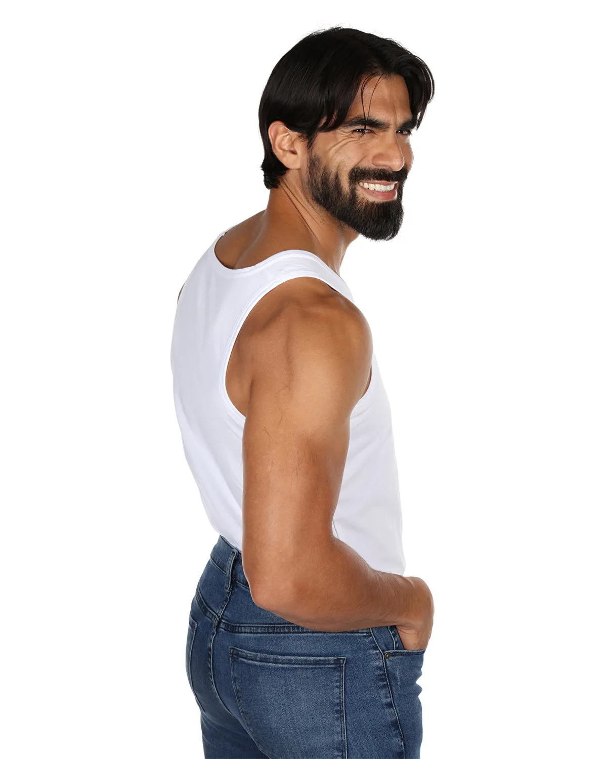 Men's 2 Pair Pack Sleeveless Tank Undershirt
