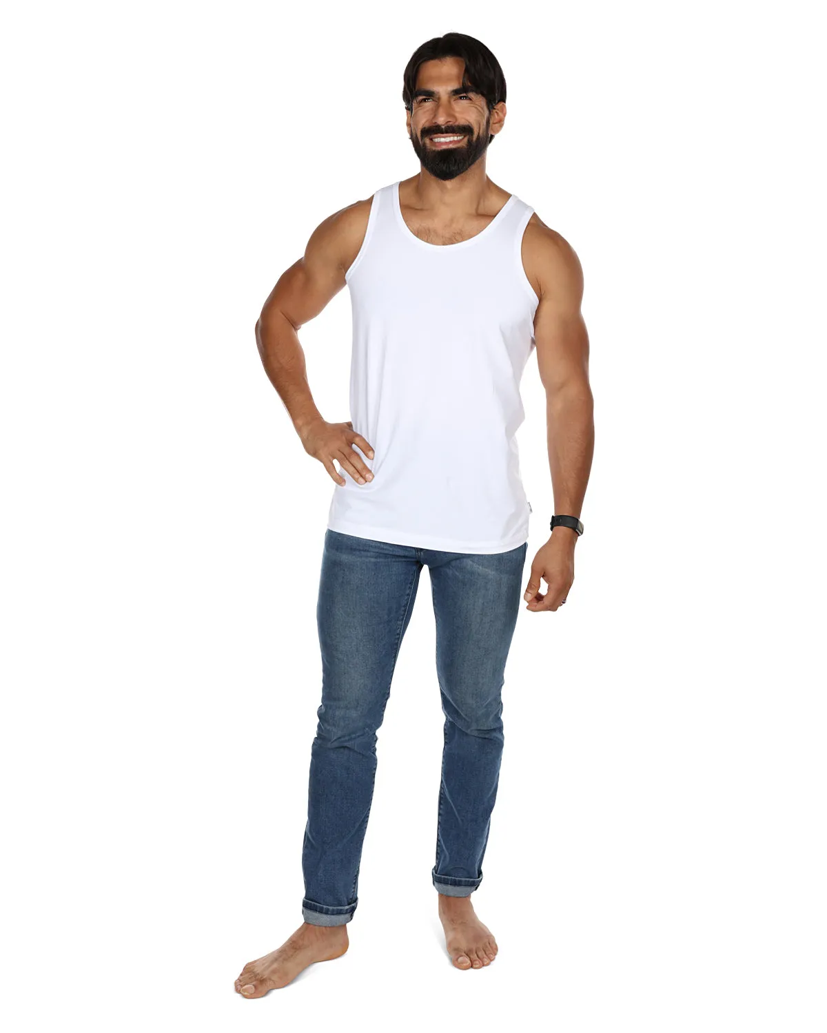 Men's 2 Pair Pack Sleeveless Tank Undershirt
