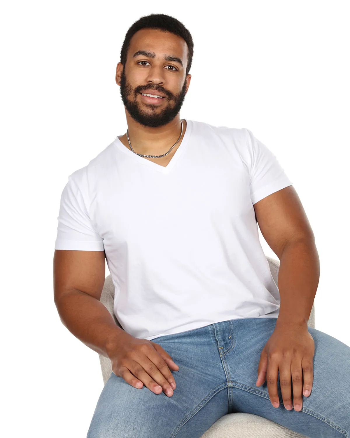 Mens 2 Pair Pack V-Neck T-Shirt Undershirt