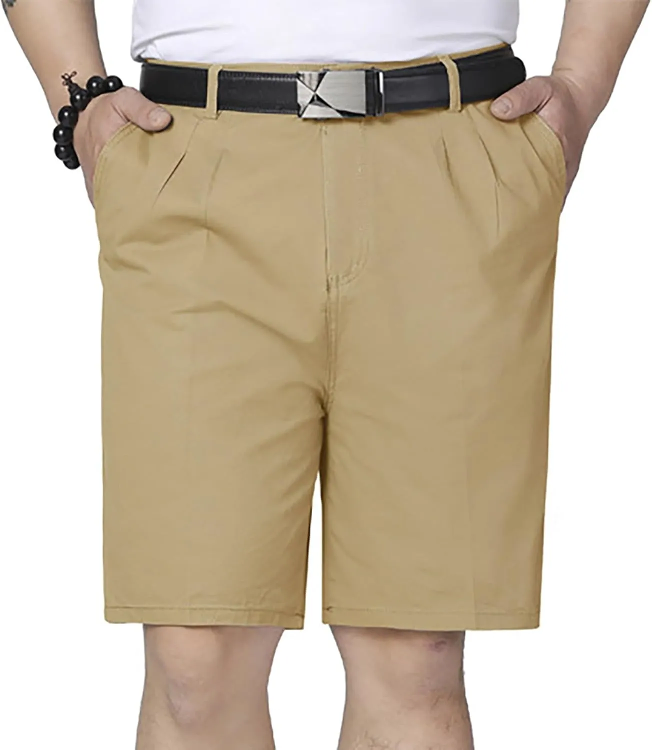 Men's Casual Shorts 7" Cotton Athletic Running Shorts Straight Wide Leg Elastic Waist Drawstring Workout Sweat