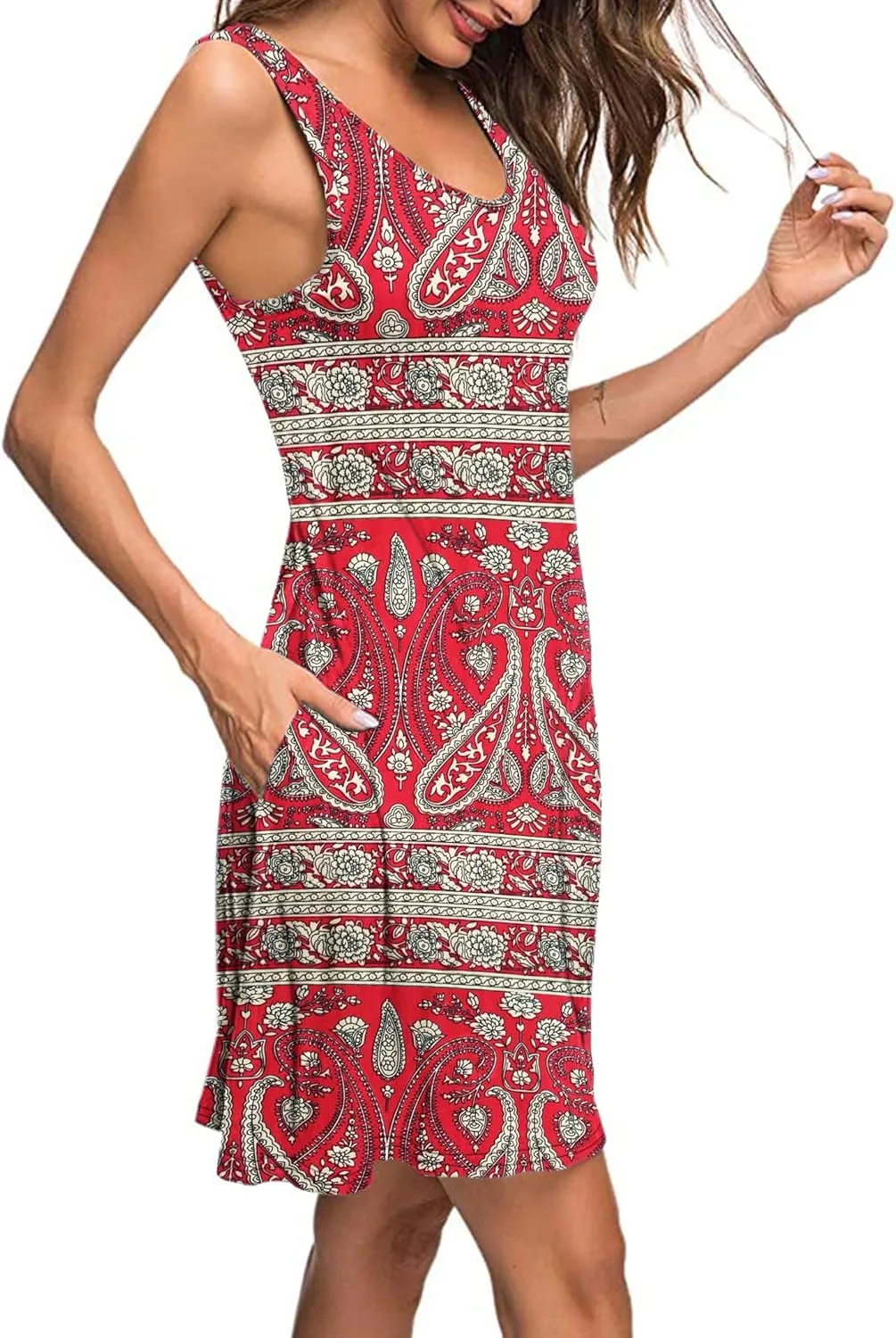 MISFAY Women's Summer Casual T Shirt Dresses Beach Cover up Tank Dress