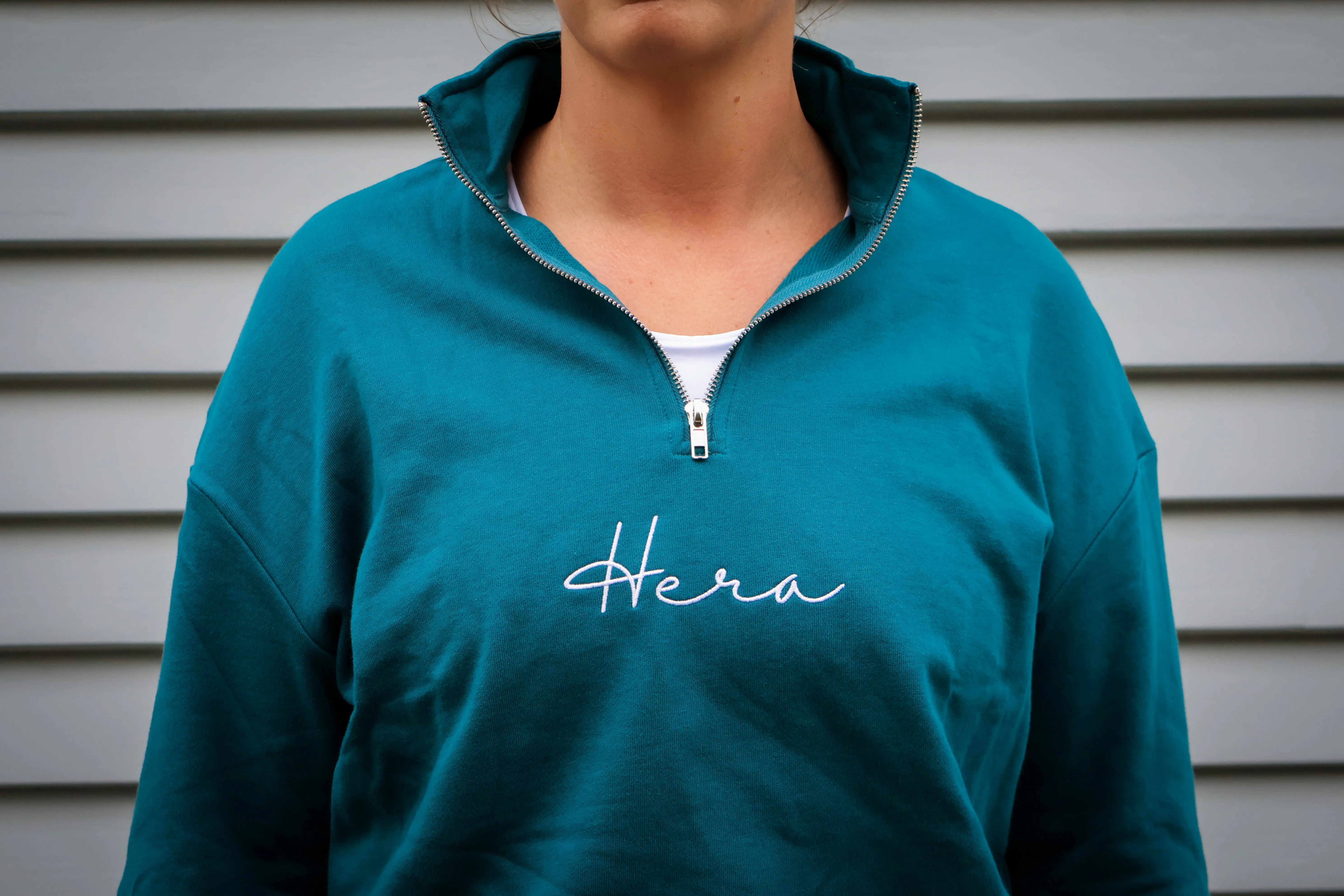 Muse Sweatshirt - Green 1/4 zip up