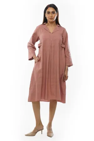Pink Handwoven Cotton Dress
