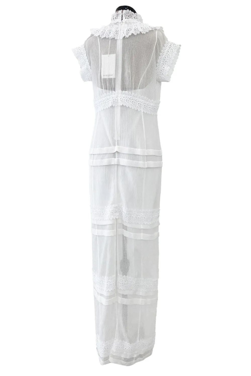 Pristine Mid 2000s Givenchy by Riccardo Tisci White Cotton Gauze & Lace Dress w Matching Underdress