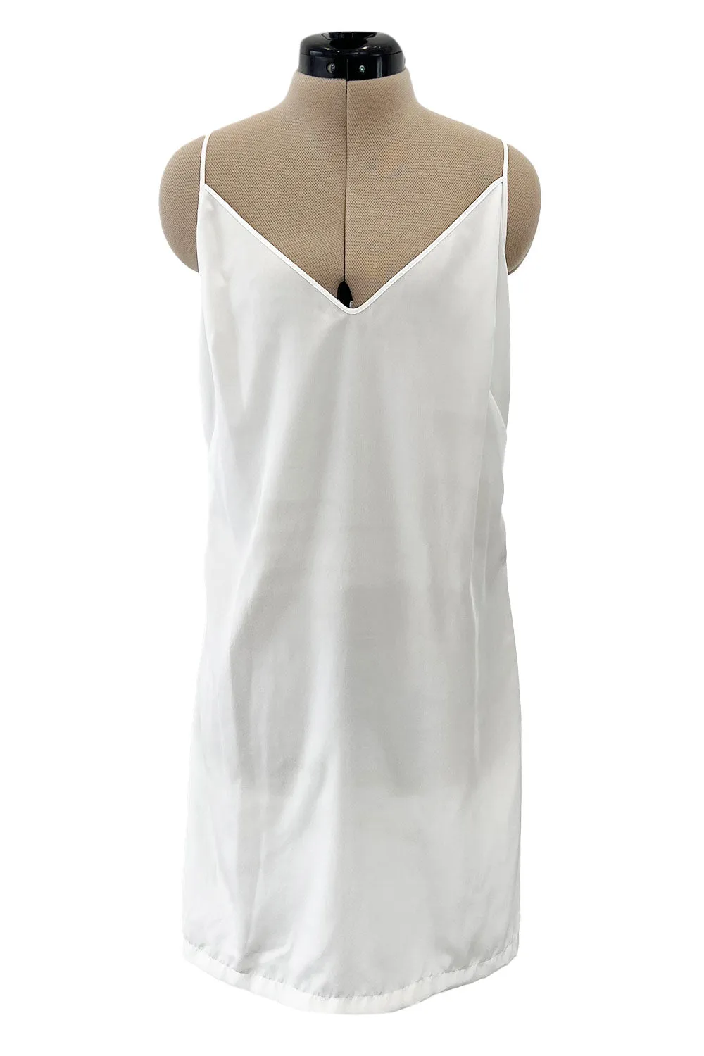 Pristine Mid 2000s Givenchy by Riccardo Tisci White Cotton Gauze & Lace Dress w Matching Underdress