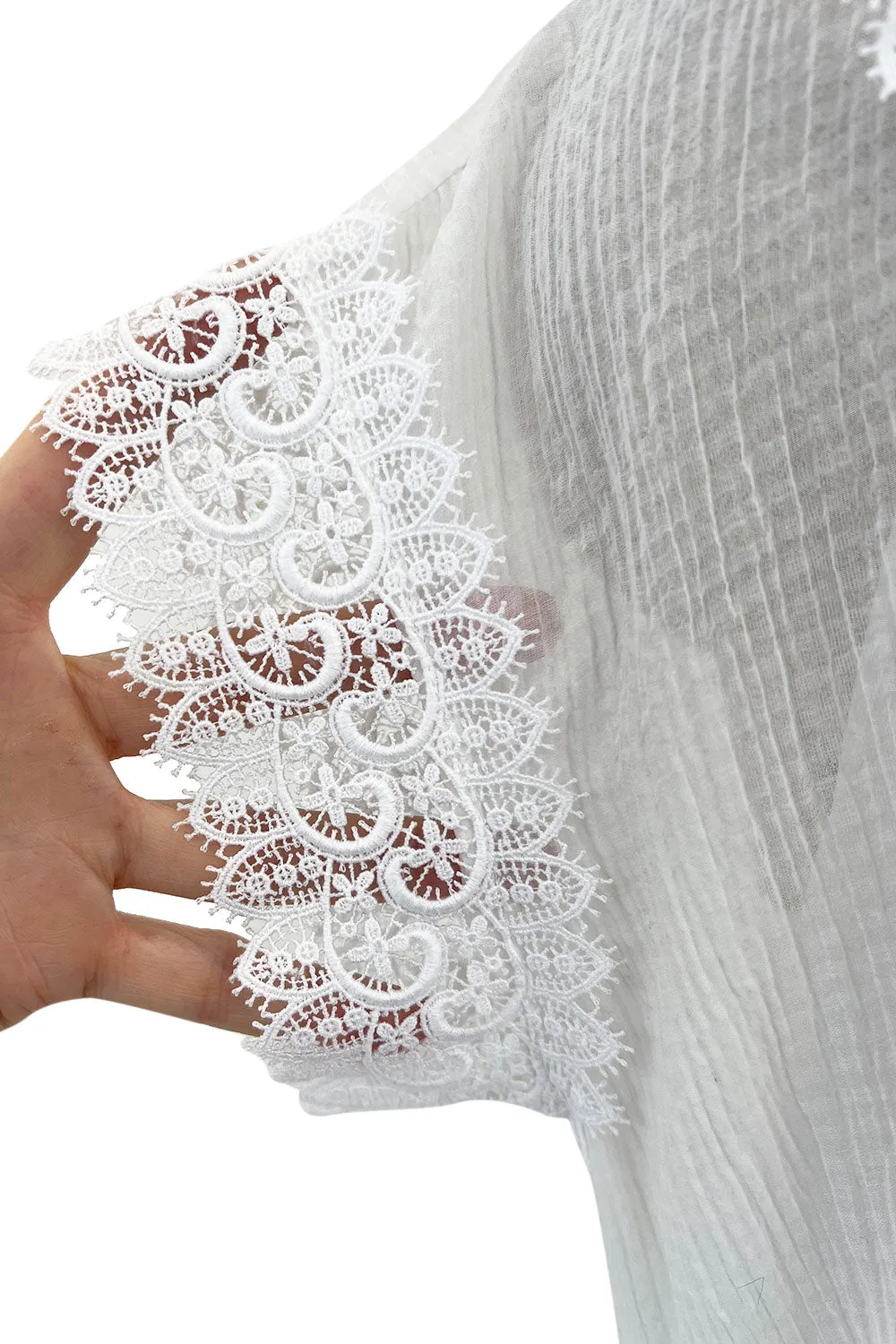 Pristine Mid 2000s Givenchy by Riccardo Tisci White Cotton Gauze & Lace Dress w Matching Underdress