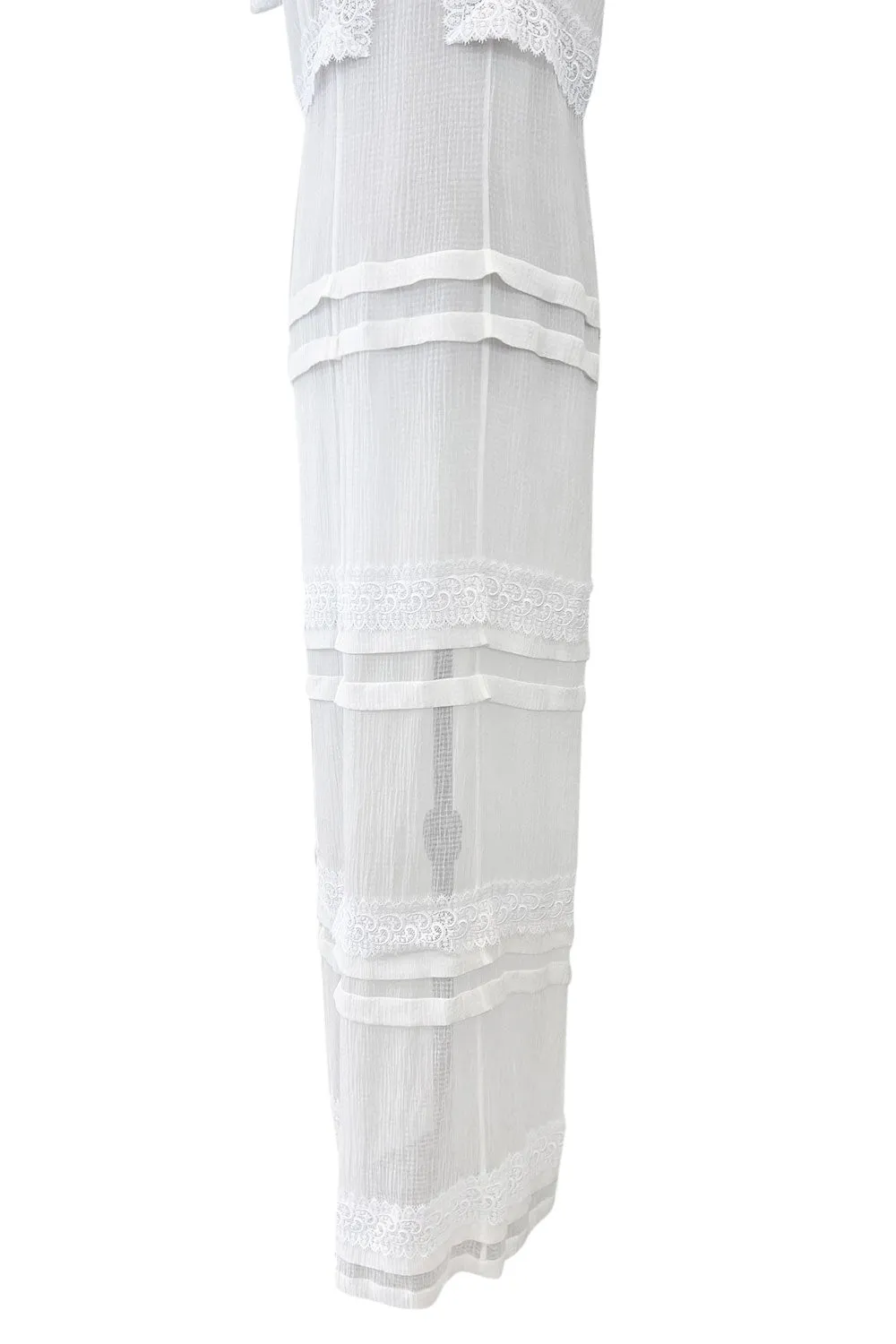 Pristine Mid 2000s Givenchy by Riccardo Tisci White Cotton Gauze & Lace Dress w Matching Underdress