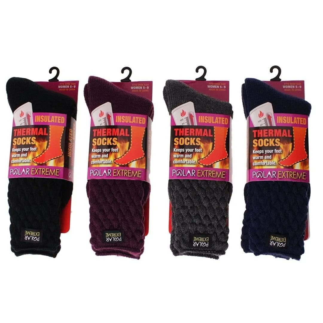 Purple Heat Women's Sock with Textured Top