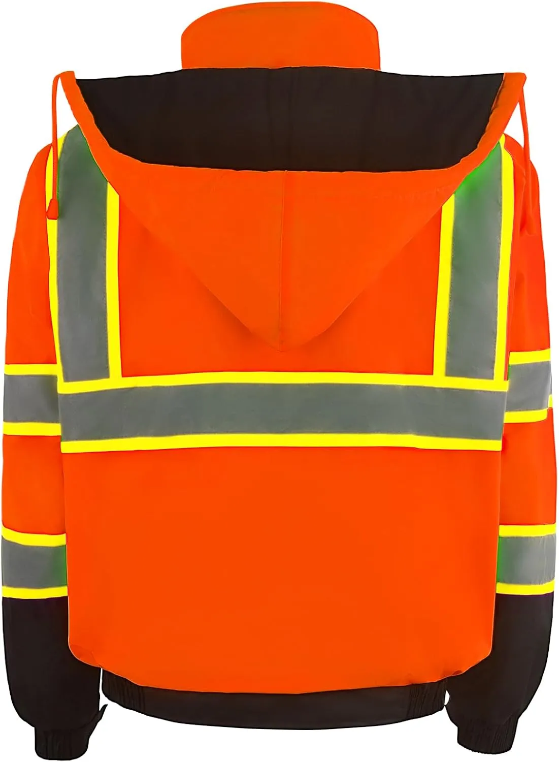 Safety Work Bomber Reflective Jackets for Men, Winter High Visibility Fleece Liner Jacket ANSI Compliant Waterproof
