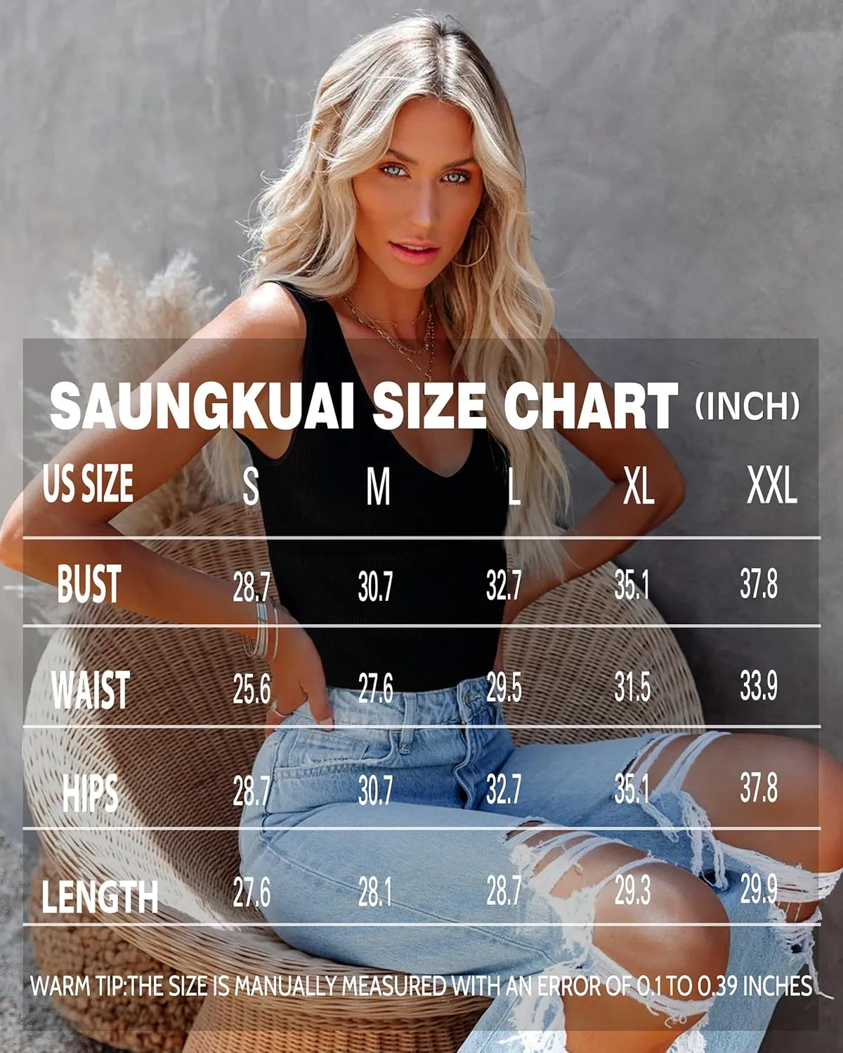 SAUNGKUAI Womens Bodysuit Sexy Plunge Deep V Neck Backless Sleeveless Tank Thong Body Suits Outfits for Going Out