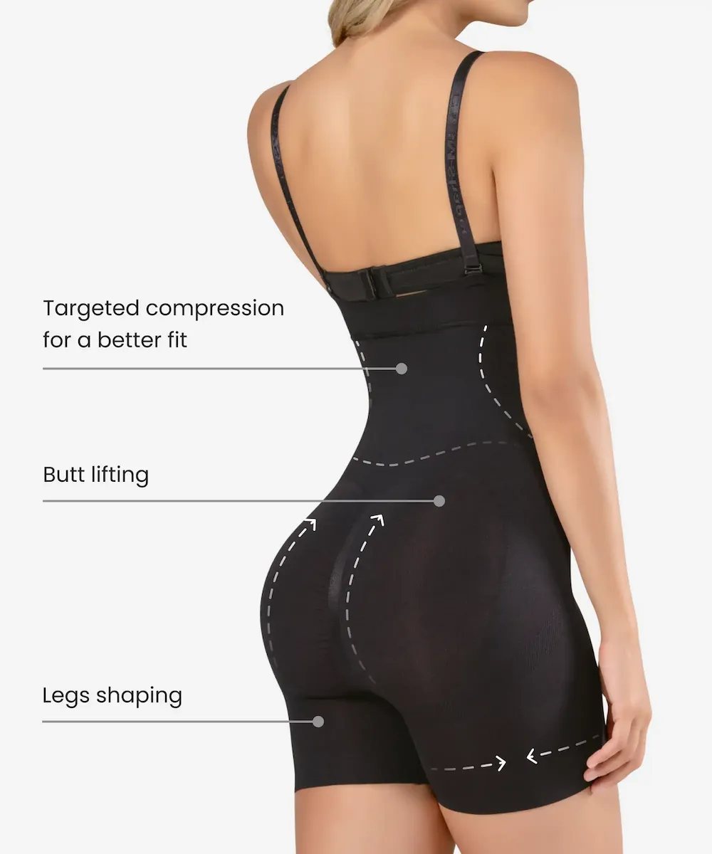 Seamless Strapless Thermal Shorts Body Shaper