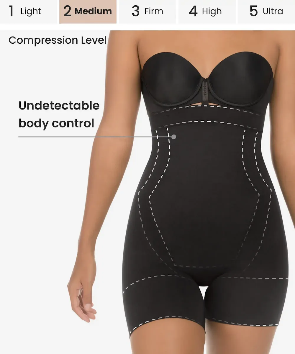 Seamless Strapless Thermal Shorts Body Shaper